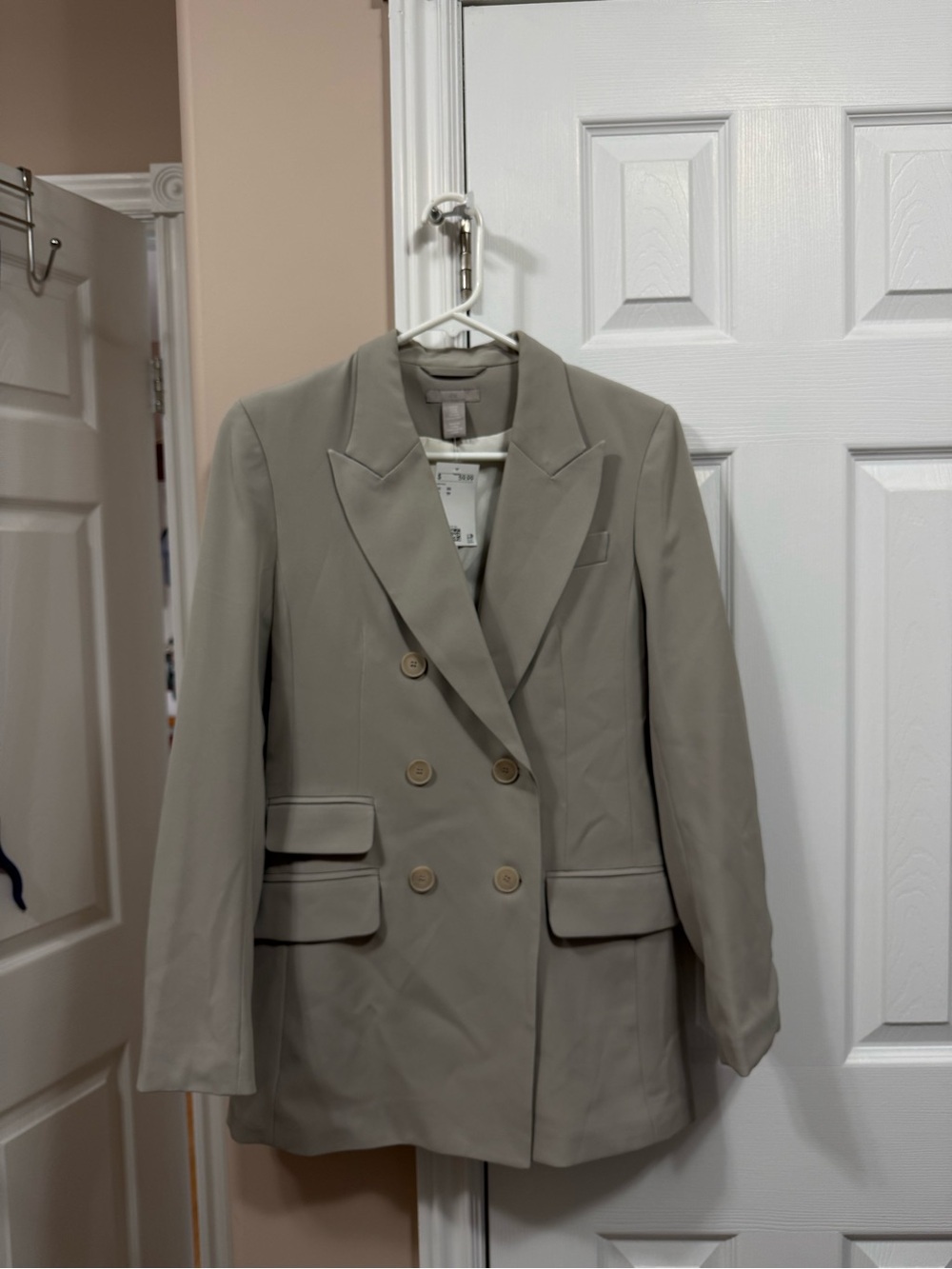 Double-Breasted Women's Blazer Jacket in Sage Green